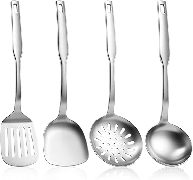 TeamFar Stainless Steel Cooking Utensils Set, 4 Pieces Kitchen Utensils Set