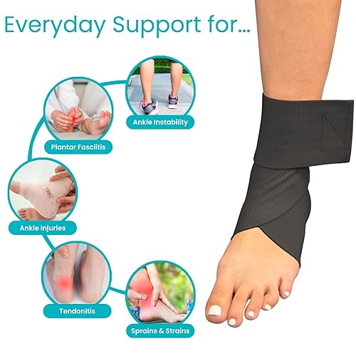 Miniatura 2 de Vive Tobillera (paquete de 2)  Estabilizador de correa para el talón para esguinces de pie, transpirable, suave y firme compresión deportiva para la