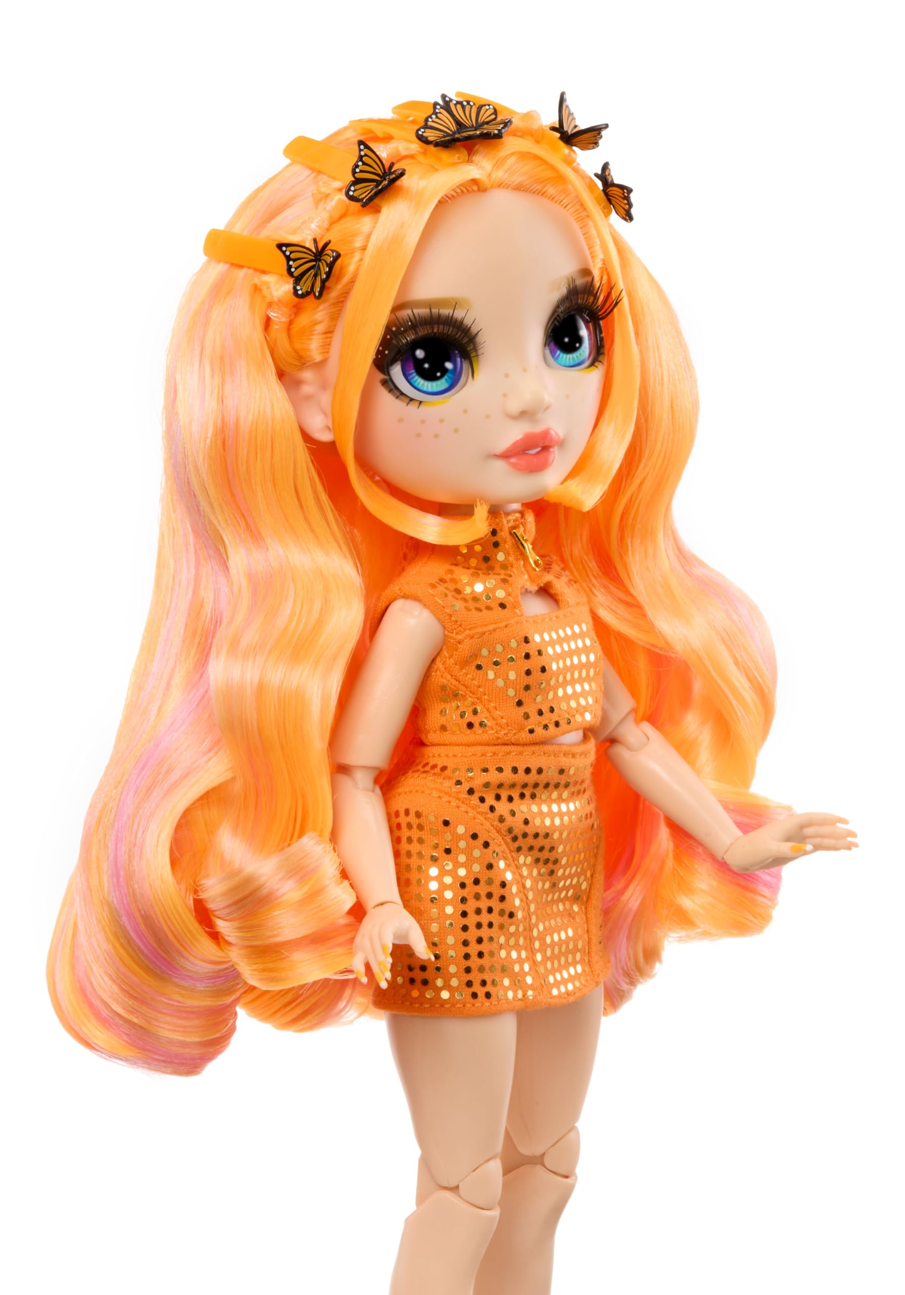 RAINBOW HIGH Style Icons Poppy - Poupée de 28 cm avec de Longs Cheveux Brossables, Dotée d’Une Deuxième Tenue Assortie et d’Une Deuxième Paire de Chaussures, Articulée, avec 13 Points d'Articulation