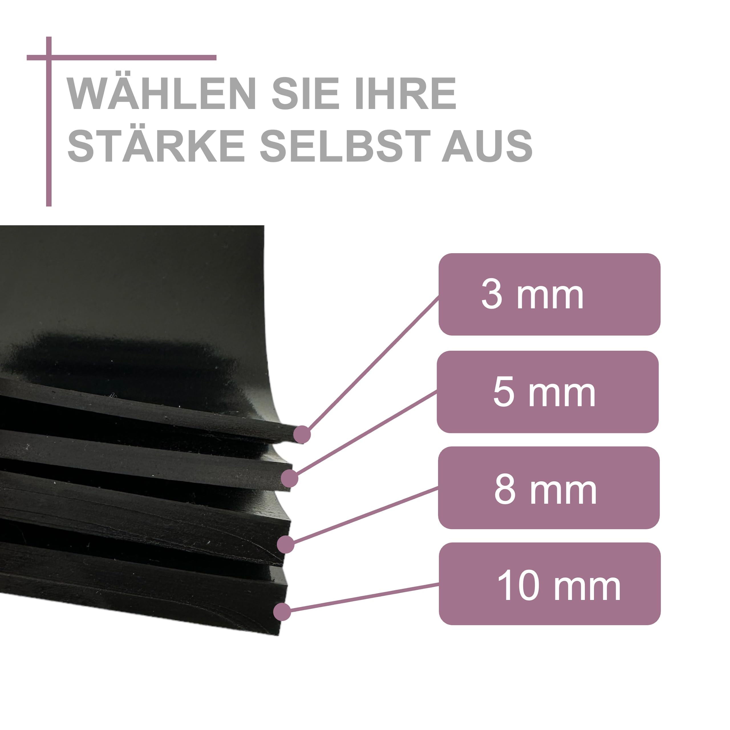 sarian Gummistreifen 3 mm stark viele Größen Industriequalität Gummiunterlage Schutzmatte Gummidichtung Rolle Garage Matte Industriegummi Bautenschutzmatte Vollgummi Gummileiste (3000 x 100 x 3mm)