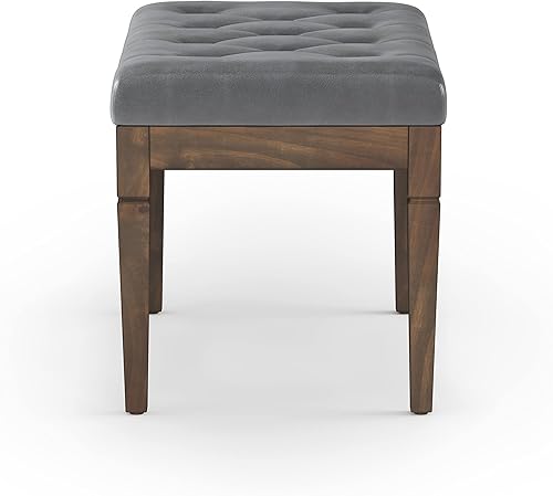 Miniatura 51 de SIMPLIHOME Waverly - Banco otomano rectangular tradicional copetudo de 48 pulgadas de ancho en piel sintética vegana marrón envejecida, ensamblado,