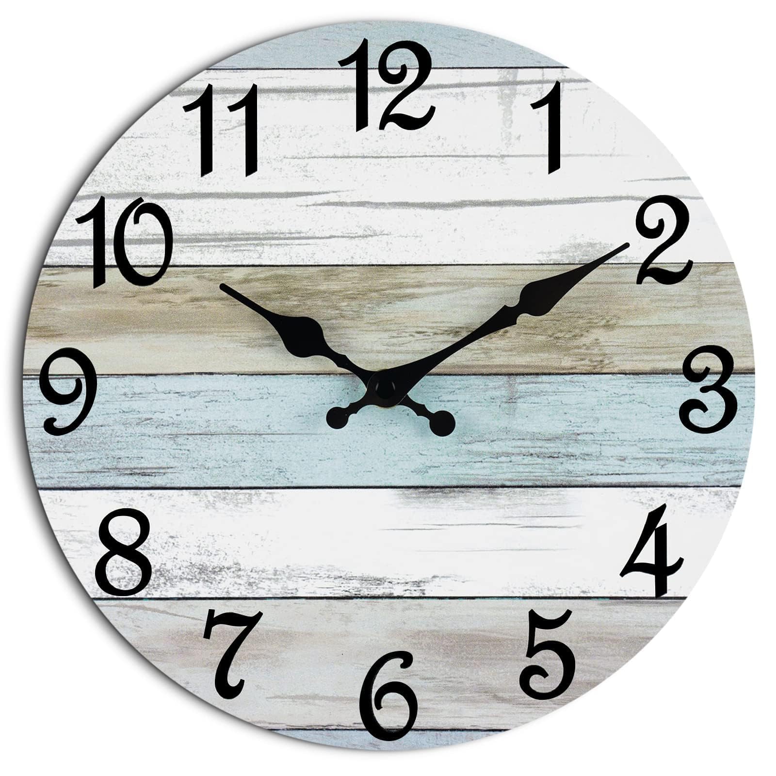 Photo 1 of CHYLIN Rustic Wall Clock - 8" Non-Ticking, Battery Operated