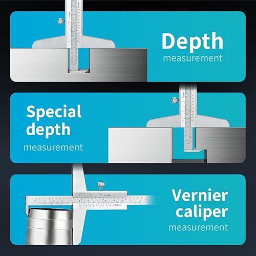 Vista 30 de Vernier Pinzas de calibrador Herramienta de medición Micrómetro de acero al carbono pulgadas/métrico 0-6 pulgadas Rango 1/128 pulgadas Escala