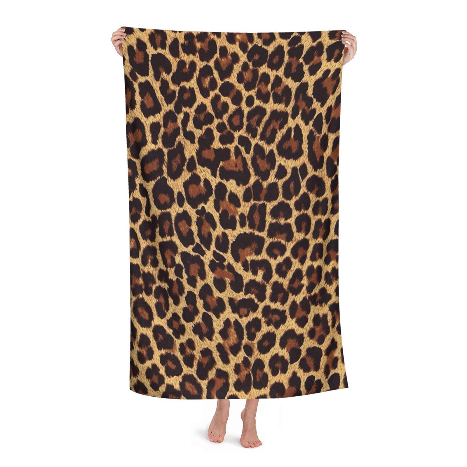 Serviette de plage guépard microfibre absorbante douce sport natation