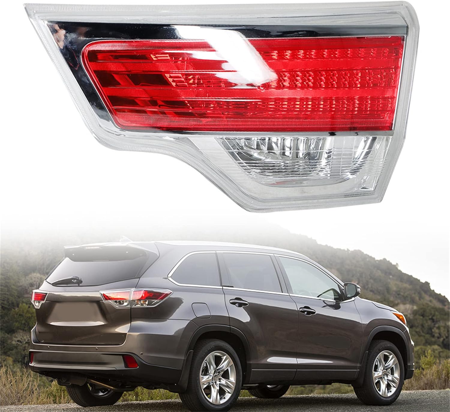 WFLNHB Right Side Inner Tail Light Assembly Replacement for 2014 2015 2016 Toyota Highlander Passenger Side Rear Tail Light Lamp TO2803115 815800E050