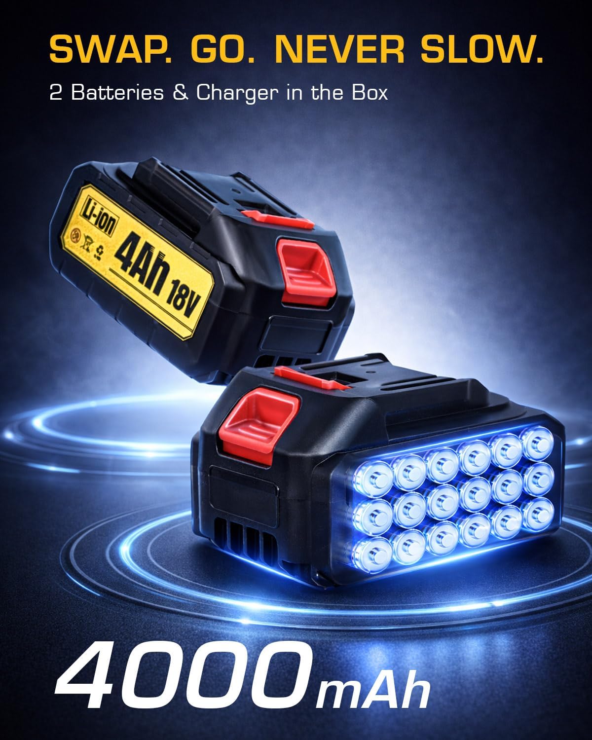 Grease Gun Battery Powered, Built for Farmers, Mechanics & Truckers, Electric Grease Gun Kit with 2 Batteries and Charger,14oz Capacity,39.4" Hose & LED Light for Tractors,Trailers,and Heavy Equipment