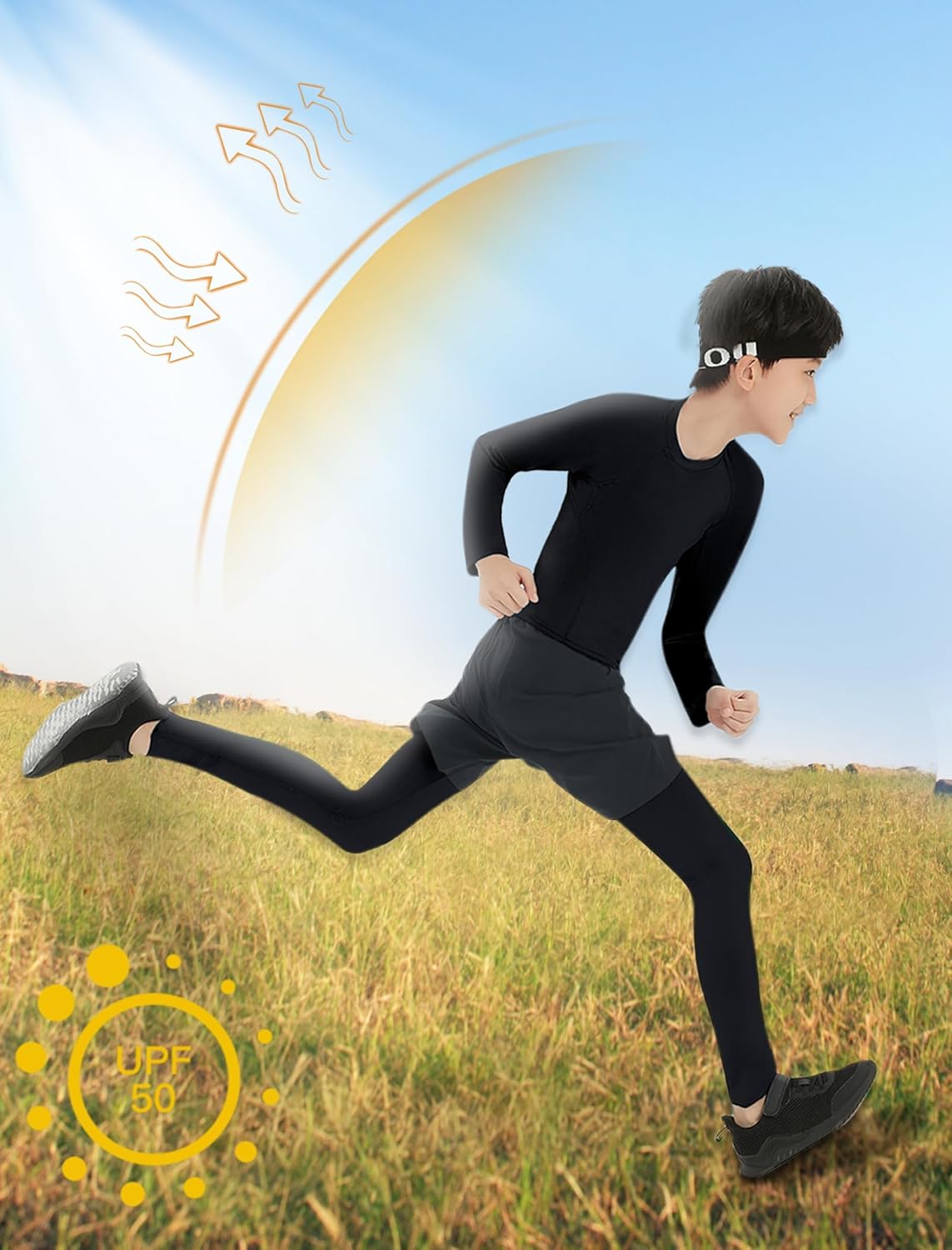 EXARUS 4 Pack Boys Compression Shirts Youth Long Sleeve Sports Base Layer Moisture Wicking Undershirts for Football 6-12Y - Image 4