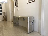 Vista 3 de NauticalMart Tablas de consola industriales de la tabla de consola del aviador, decoración casera estrecha de la tabla