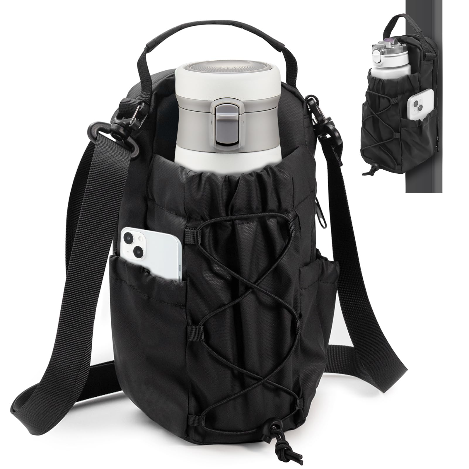 LZDMY Bolsa Deportiva Magnética, Bolsa Magnetica Gym con Soporte de Botella de Agua, Bolsas de Deporte para Hombre y Mujer con Correa Ajustable,Bolsas de Fitness magnéticas para Gimnasio