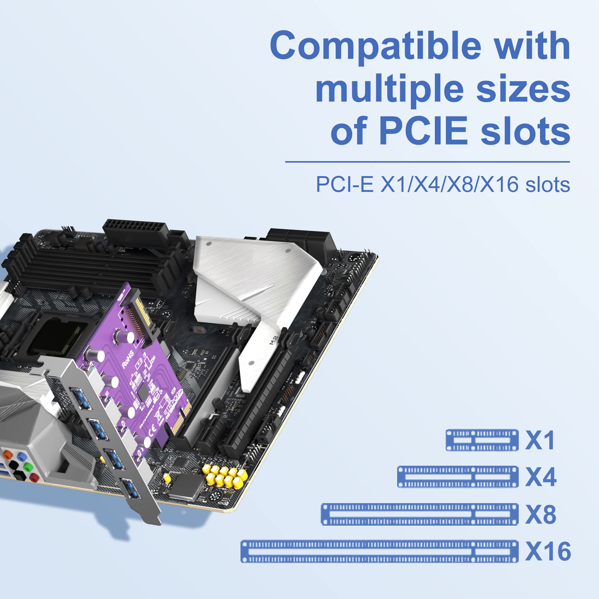 Amazon.co.jp: PCIe - (4) USB 3.0拡張カード PCIe USB追加
