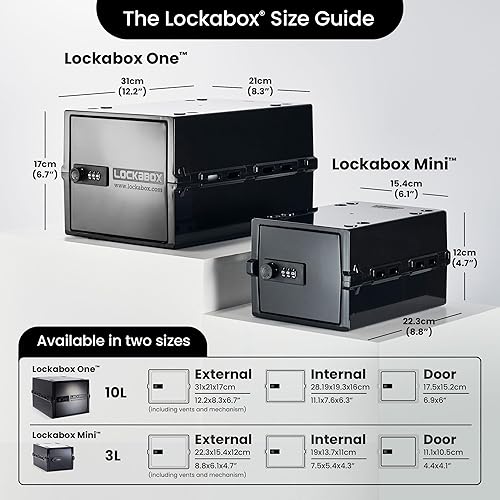 Vista 34 de Lockabox One™ Caja de bloqueo de medicamentos premium Caja de bloqueo de medicamentos mediana con código para medicamentos, vitaminas y Medi