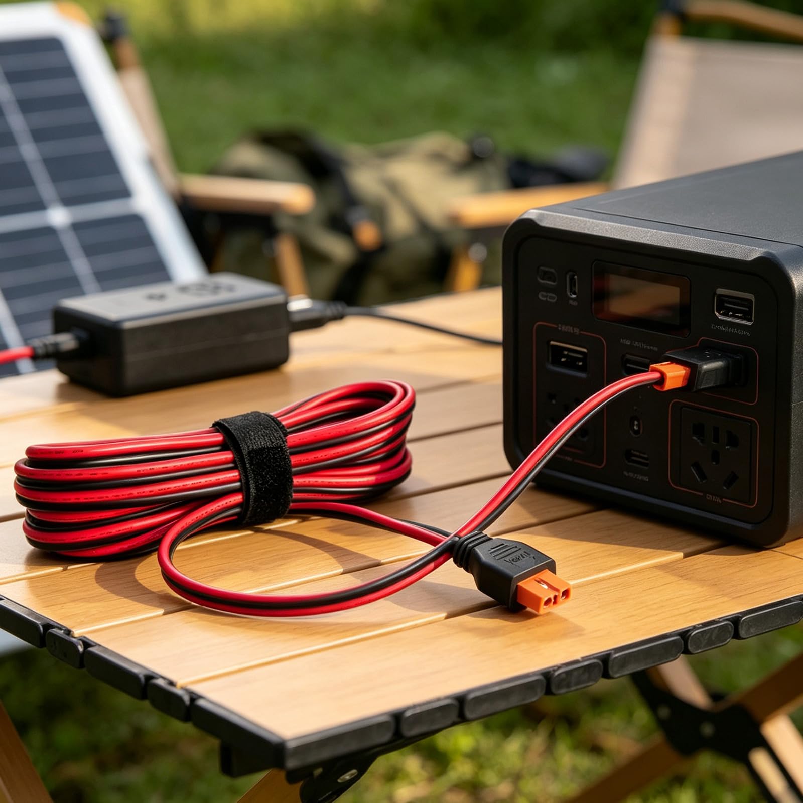 XT60i Ladeverlängerungskabel 12AWG Stecker auf Buchse, 5 Meters | Geformte Zugentlastung, rot schwarzes Kabel für Camping Stromversorgung