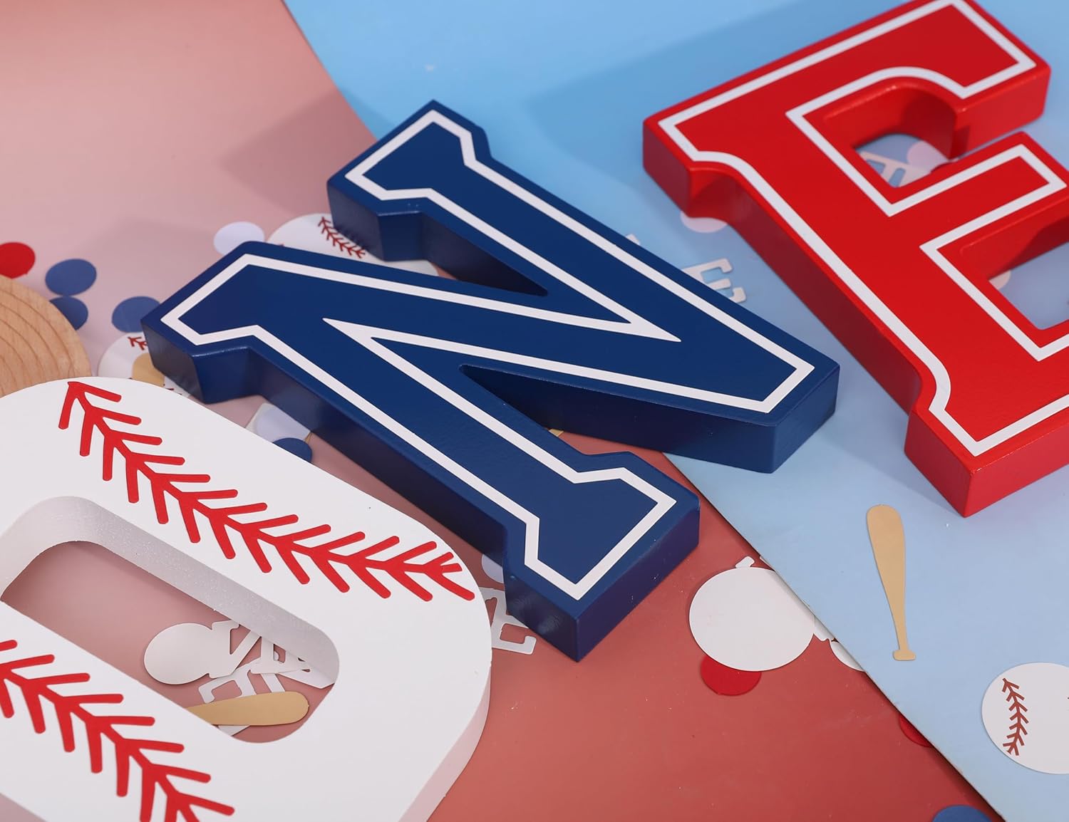 Baseball Party Decorations ONE Letter Sign - 1st Birthday My Rookie Year,My Rookie Year Party Centerpiece,Baseball Sports Themed 1st Birthday Photo Props, Baby Baseball Baby Shower Supplies