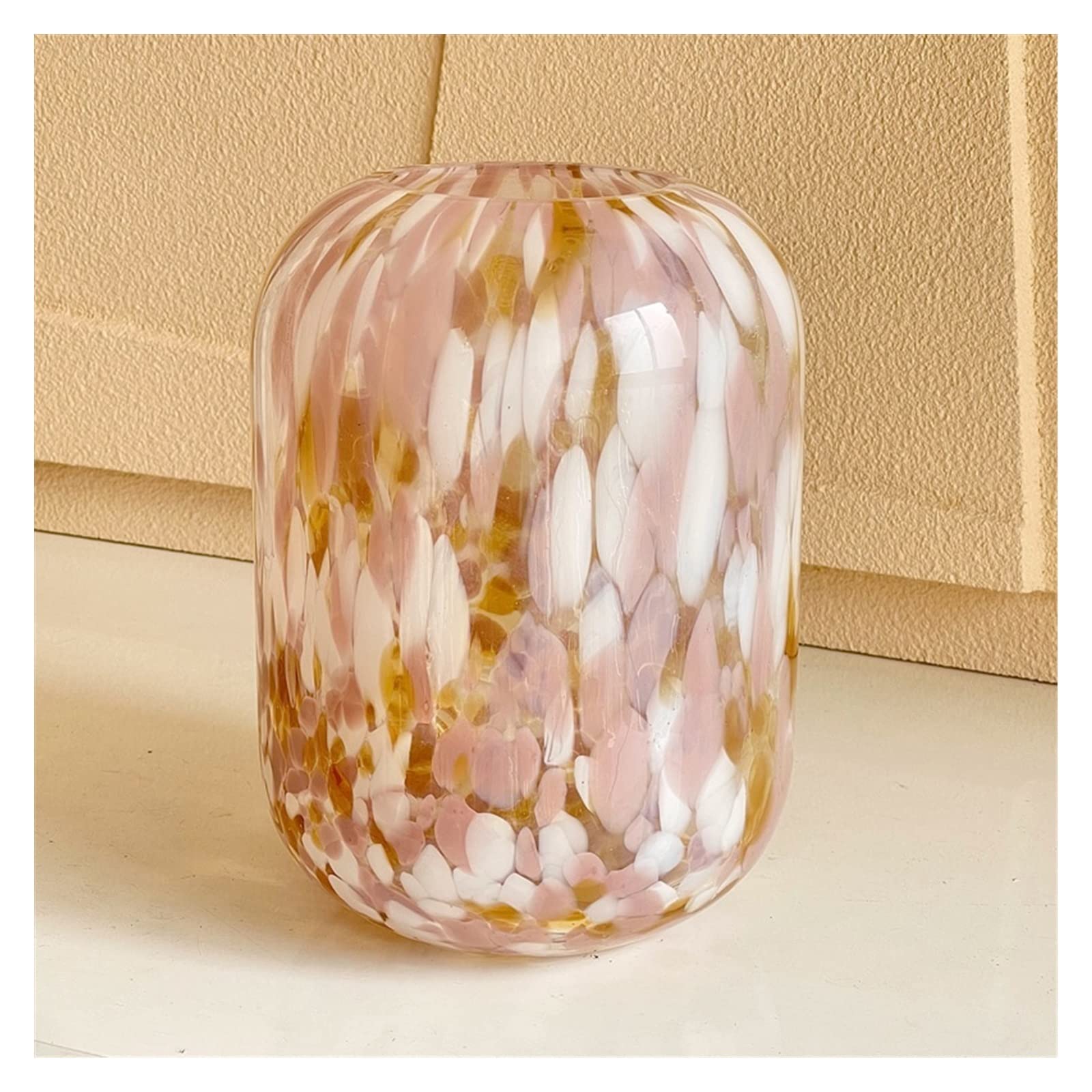 Grand vase fleur en verre à points chauds pour décoration de table