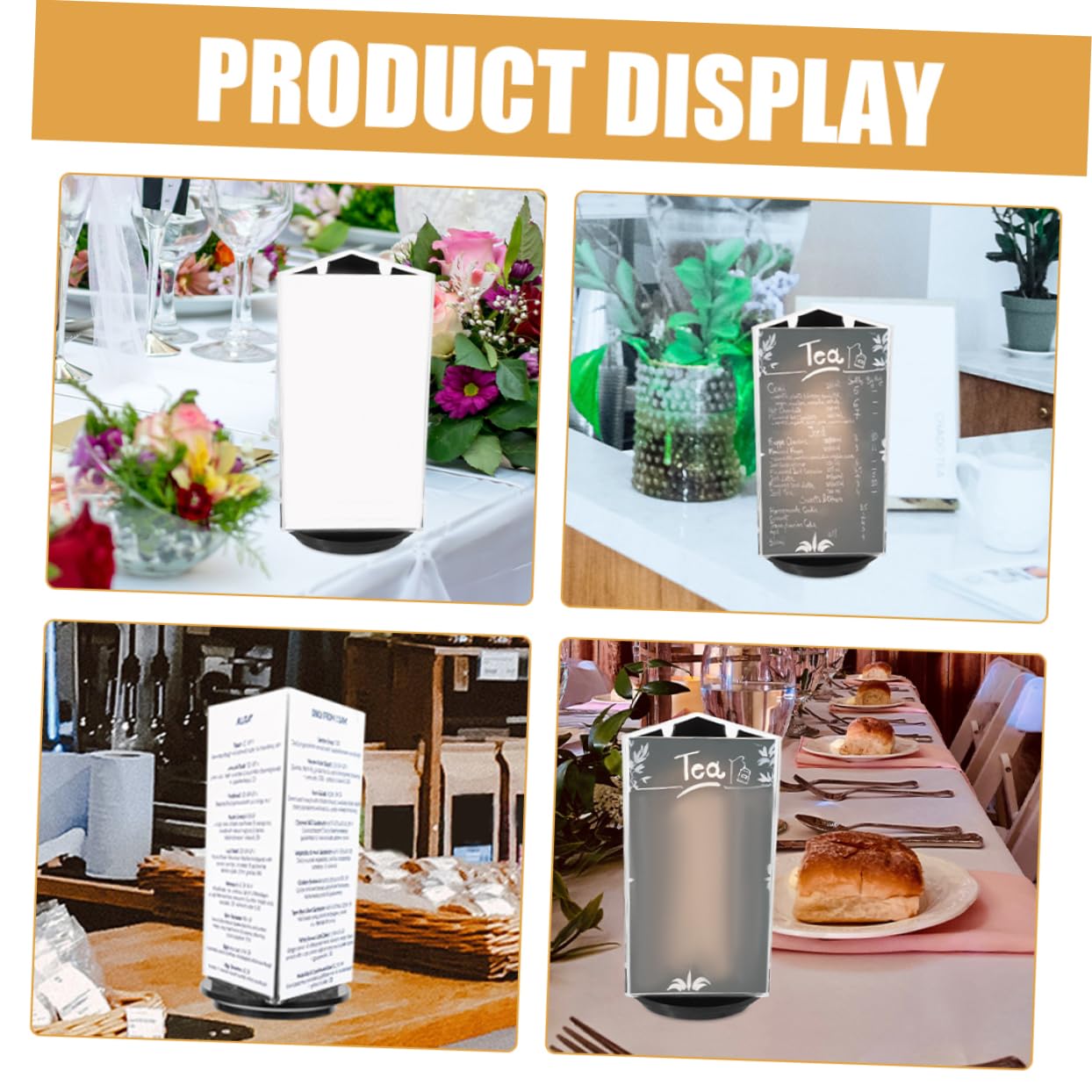 LALAFINA 4piezas Soporte De Menú Acrílico Restaurantes y Exhibidor De Carteles De Mesa Portaequipo De Transparente Diseño Estable y