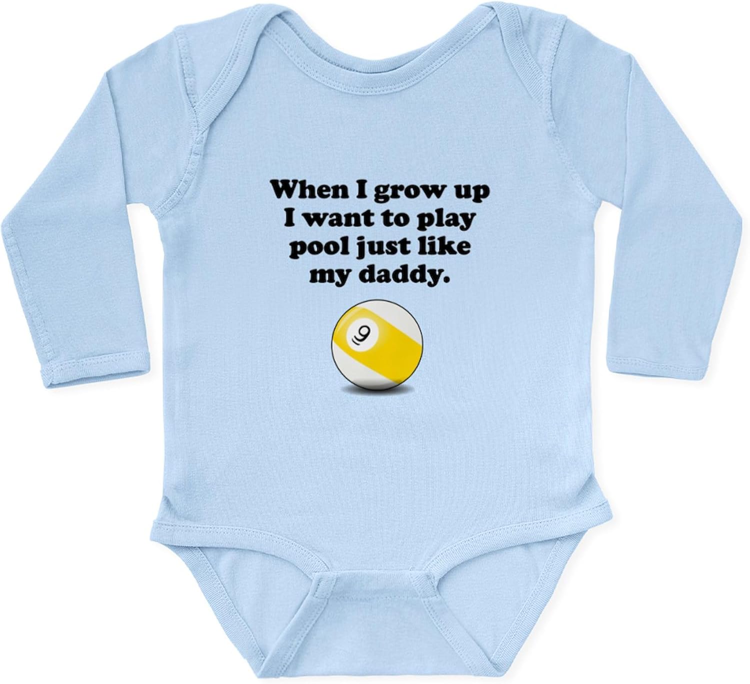 CafePress Play Pool Like My Daddy Body Suit Cute Long Sleeve Infant Baby Bodysuit Romper