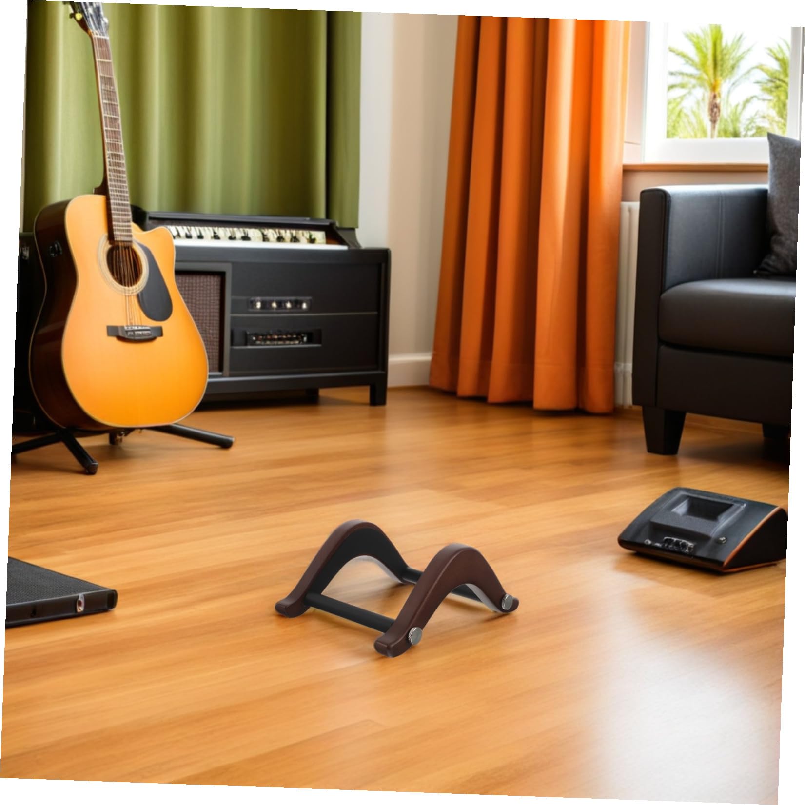 Tragbarer Gitarrenständer und Metall Freistehender A förmiger Halter für Akustische und Elektrische Gitarren für Übungssessions und Familienmusikzeiten