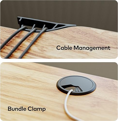 Miniatura 9 de FEZIBO Escritorio eléctrico de pie ajustable en altura, mesa de pie de 63 x 24 pulgadas, escritorio de oficina en casa con tablero de empalme, color