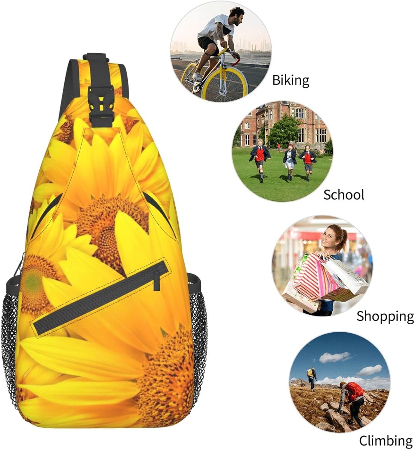 Sling Bag Mexican Folk Art Boho Crossbody Backpack Shoulder Bag Casual Daypacks For Women Men Cycling Hiking Travel