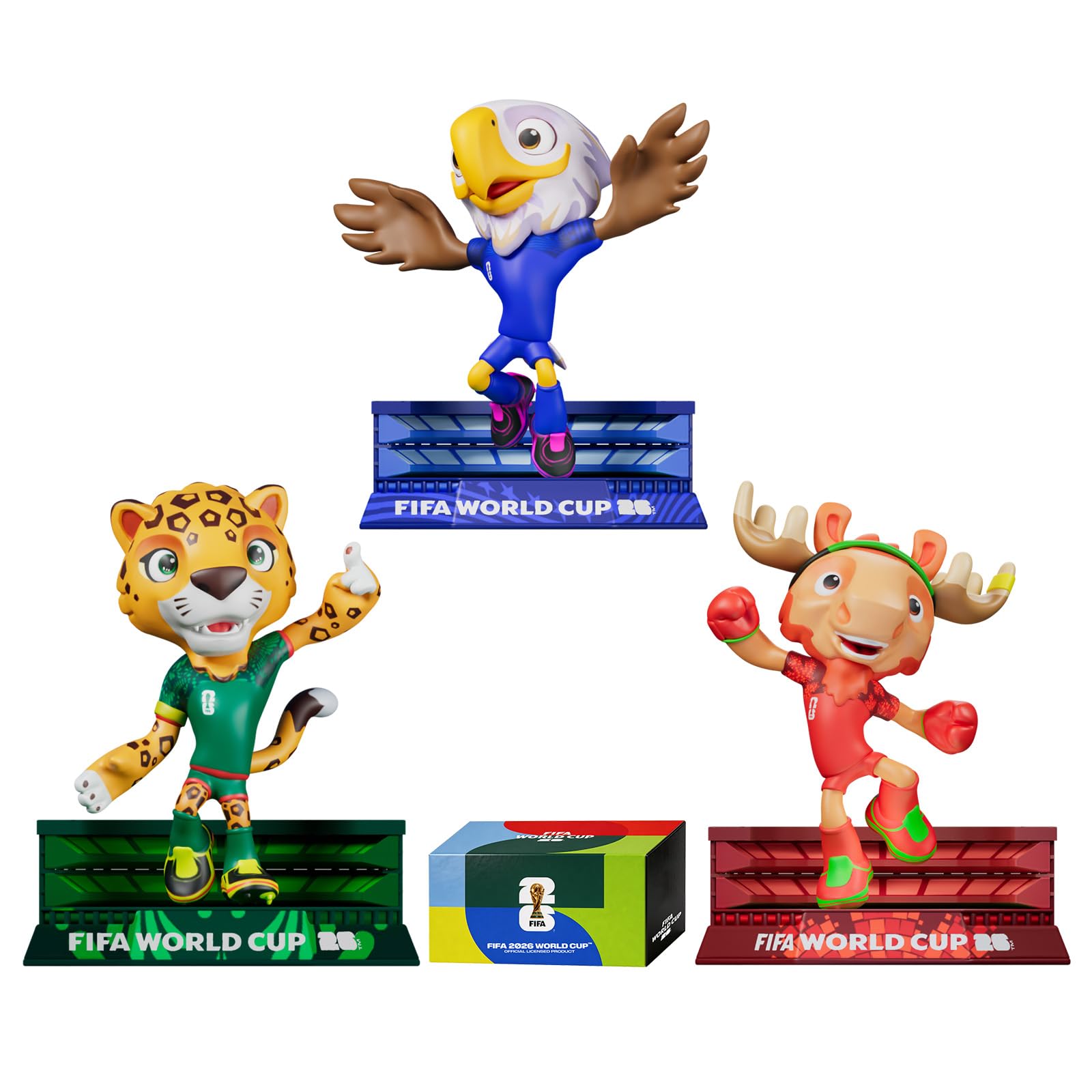 Mascotte Coupe du Monde FIFA 2026 figurines déco de bureau DICEKOO 3 pièces