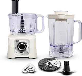 Multiprocessador Arno Multichef 700W MP62, com 16 Funções, Marfim, 4 Acessórios, 2 Velocidades, Liquidificador 3,1L e Espremedor