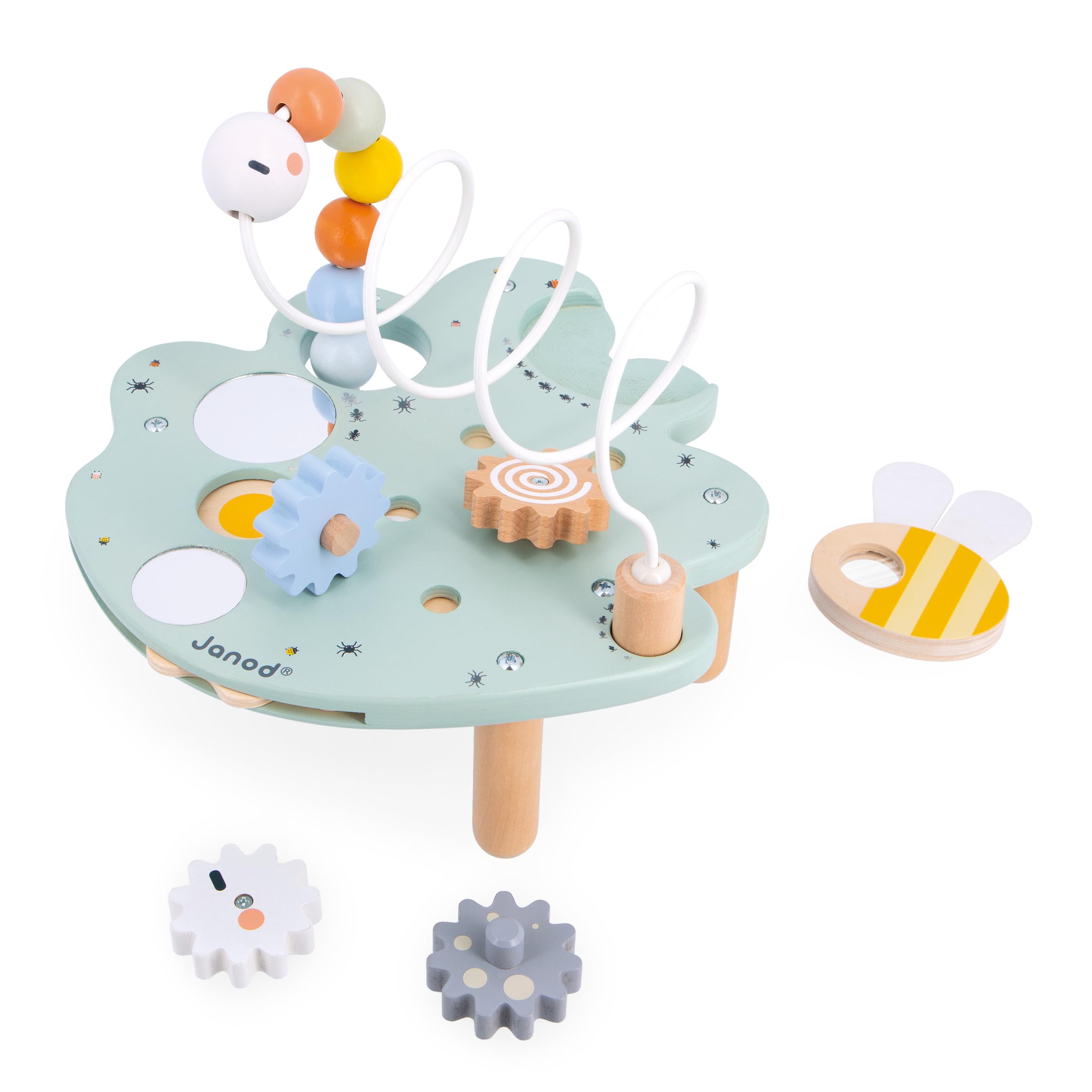 Janod, Sweet Cocoon Activity Table, 5 Early-Years Activities, Early-Learning Toy, Develops Fine Motor Skills - Image 4