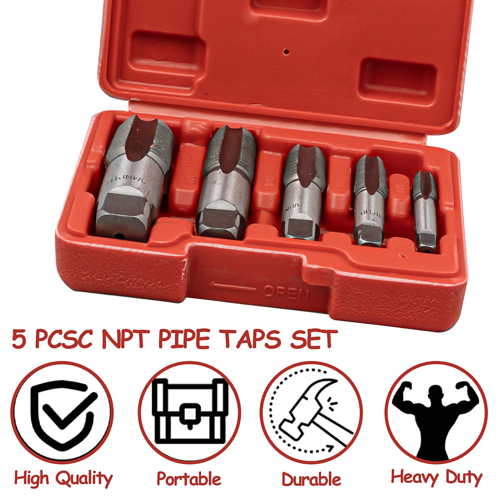 Ensemble De 6 Pièces D'Outils En Acier Au Carbone Pour Plomberie Robinets Et Vannes à Filetage NPT Adapté à Différentes Tailles