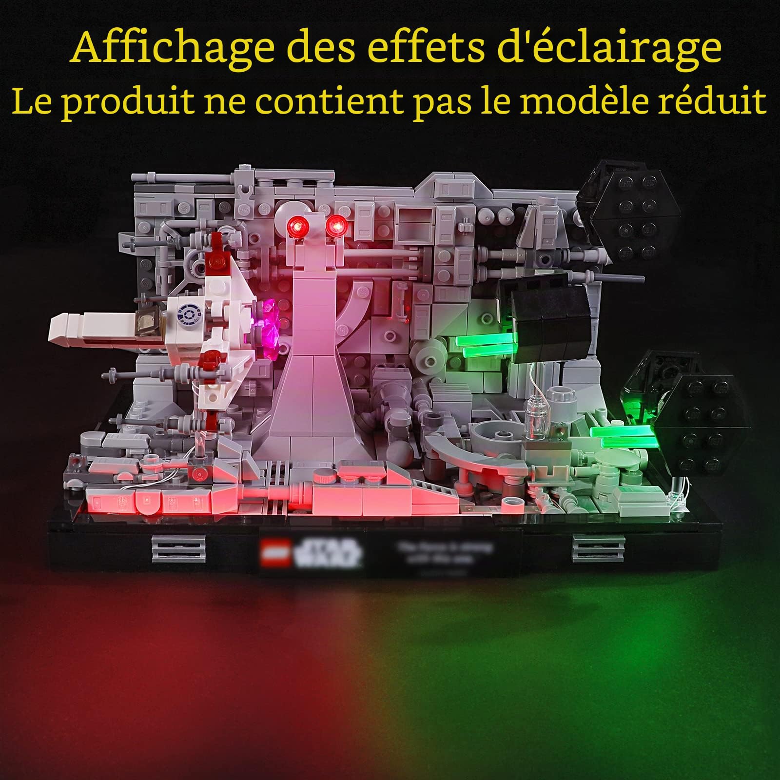 GEAMENT Jeu De Lumières Compatible avec Lego Diorama de la Poursuite dans Les Tranchées de l’Étoile de la Mort (Death Star Trench Run Diorama) - Kit D'éclairage LED pour Star Wars 75329