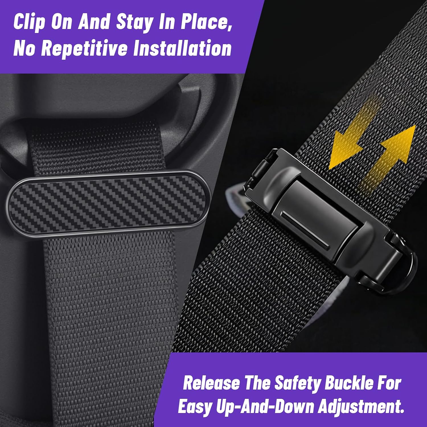 Car Seatbelt Adjuster Car, 4 Pack Universal Car Seat Belt Pads Cover for More Comfortable Driving, Car Shoulder Neck Protector Strap Positioner for Car | pain-free shoulder support, quick clip-on mounting