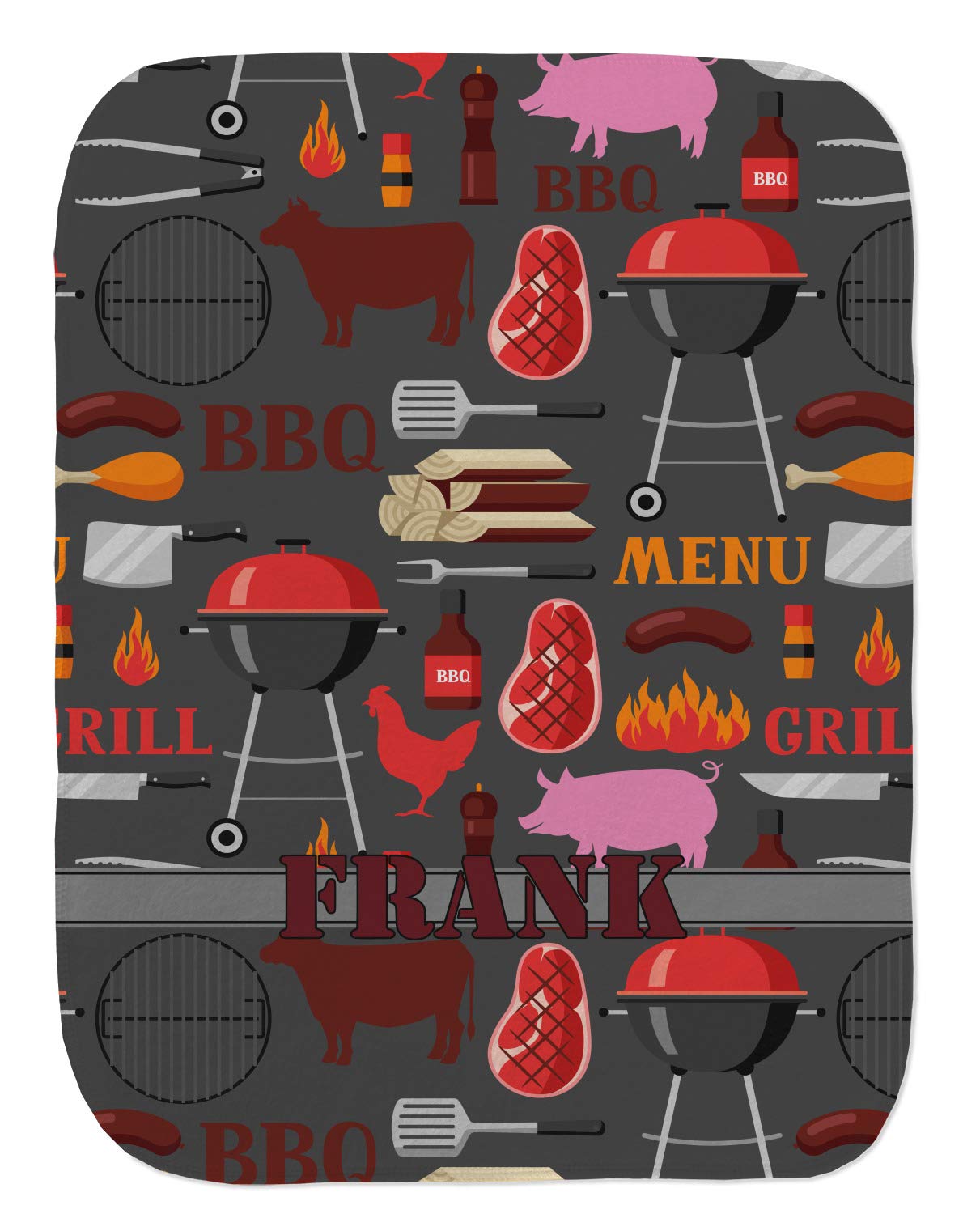 Baby Milano Personalized Barbeque Burp Cloth - Fleece w/Name or Text