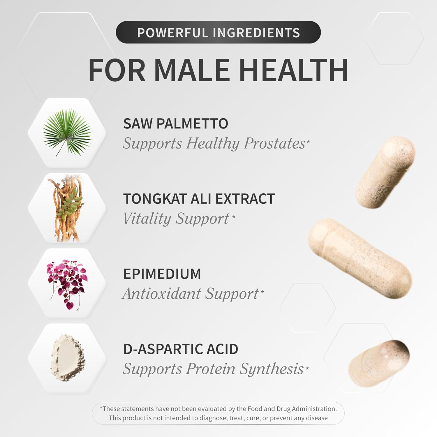 Snap Supplements Testosterone Booster for Men - Promotes Muscle Growth, Booster for Men, Enhancing Natural Energy, Stamina and Strength, 60 Capsules - Image 3