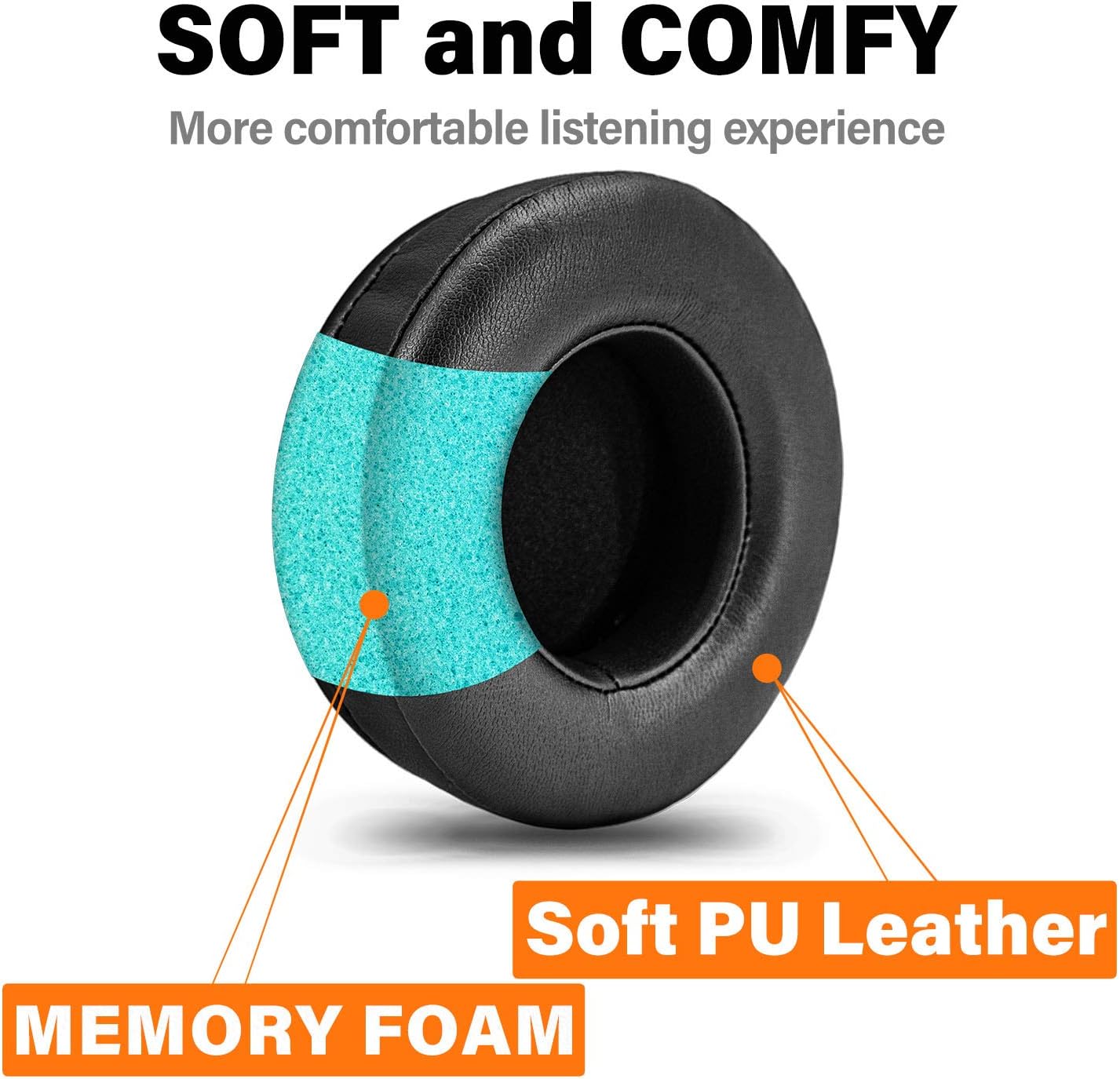 Discount Earpads Compatible with Virtuoso RGB Wireless SE Gaming Headset - Memory Foam Earcups - PU Ear Cushions I (Black)