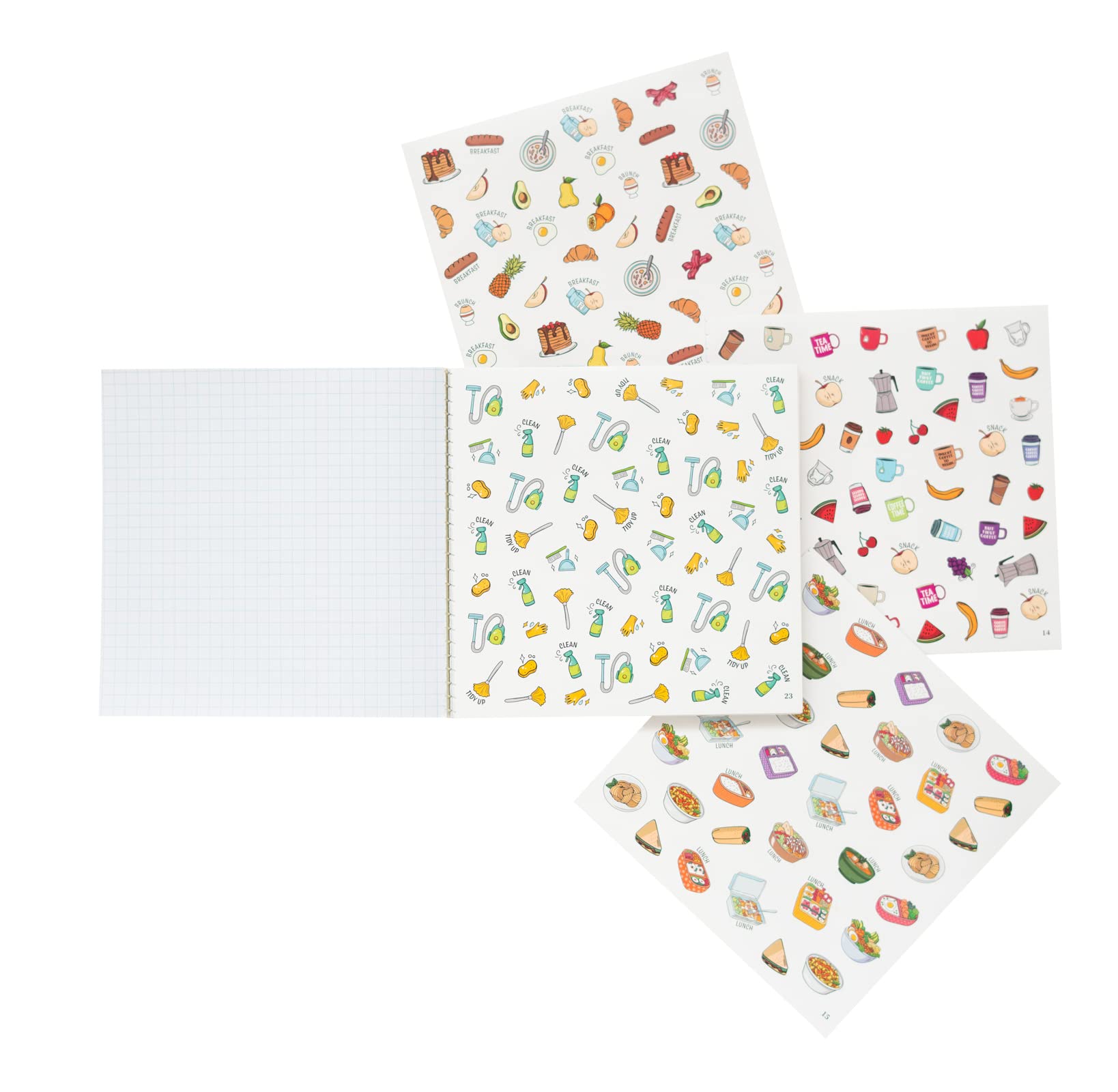 Grupo Erik Carnet de Stickers Organisation Autocollants Bullet Journal Agenda Notebook 16 x 16 cm Multicolore