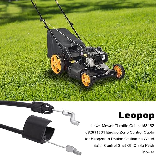 Miniatura 6 de Leopop Cable de acelerador de cortacésped 158152 582991501 Cable de control de zona de motor para Husqvarna Poulan Craftsman Weed Eater Control