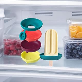 Silicone Ice Cream Holder Stand Set, Summer Popsicle Holder, Portable Ice Pop Mold Tray - Dishwasher Safe