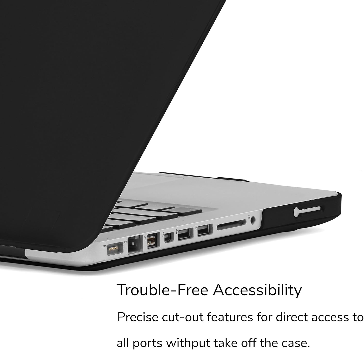MacBook Old Non Retina Pro 13 Case, GMYLE Plastic Hard Case Cover Matte Color for Old MacBook Pro 13 inch with CD-ROM (Model: A1278) [2009-2014 Release] - Black