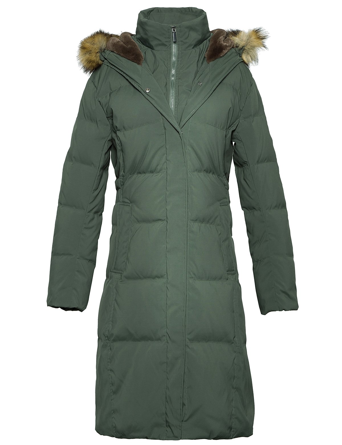 adomi women's long hooded thickened down coat with fur trim