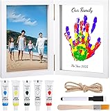 Tideme Family Handprint Kit, DIY Handprint Kit with Handmade Keepsake Wooden Frame, Personalized...