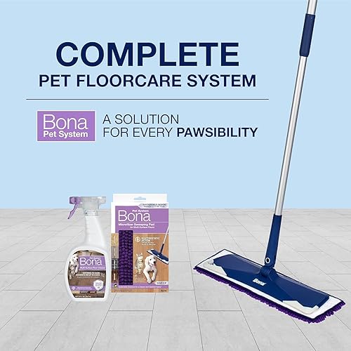 Vista 6 de Bona Pet System Microfiber Sweeping Pads for Multi-Surface Floors - 3 Count - Washable and Reusable - Attracts & Traps Cat and Dog Hair - Fits All
