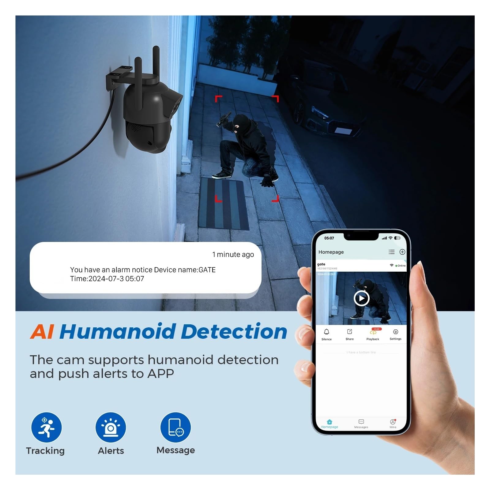 Caméra PTZ WiFi à Double Objectif 10MP 5K