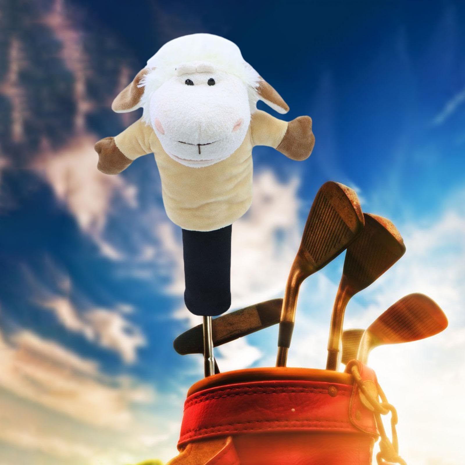LOVIVER Couvre-tête de Pilote de Bois de Golf Couvre-tête de Club de Golf en Forme d'agneau Protecteur Anti-Rayures Belle Protection Transport Protéger Cadeau