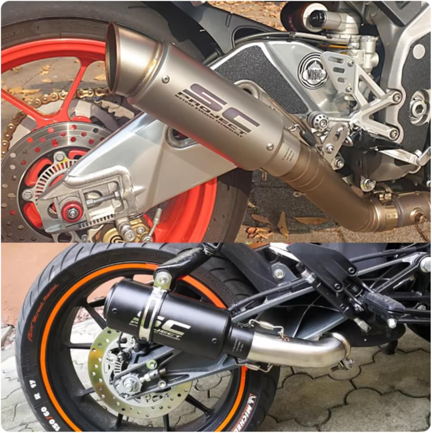 バイク サイレンサー オートバイ排気口 エキゾーストパイプ 排気管 スリップオンマフラー 汎用 ステンレス製 バンド付属 中間パイプ