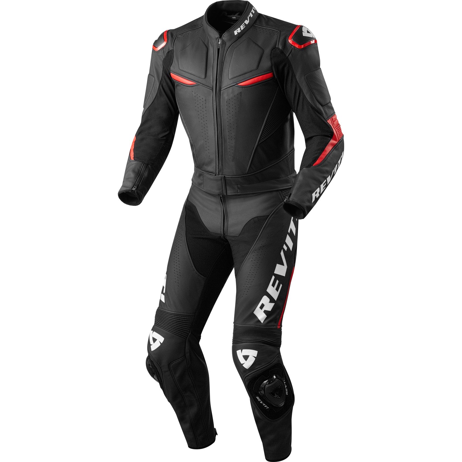 FCL016-1200-46 - Rev It Masaru Tuta Moto Due Pezzi 46 Nero Rosso