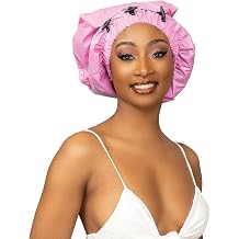 Esha Girl - Shower Cap for Extra Long Hair, Braids, Locs, Twists Waterproof Snug Fit Guarantees No Leaks Easy Button Up Pink, Long 22.3" x 9"