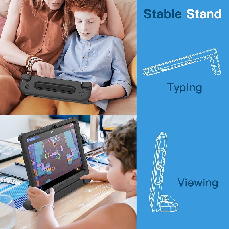 JETech iPad 11. 10. generáció gyermek tok ütésálló állvánnyal fekete