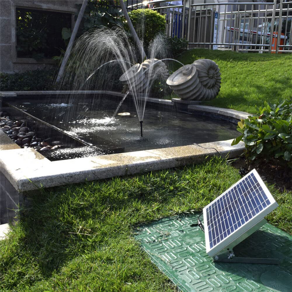 Solar Bachlaufpumpe Set 10W 1000l/h Solarpumpe Wasserfall Pumpe Garten Teich Brunnen,DC 6-24V,Maximale Durchflussmenge: 1000L/h,Maximale Förderhöhe: über 2,5m,für Vogelbäder, Aquarien, kleine Teiche,