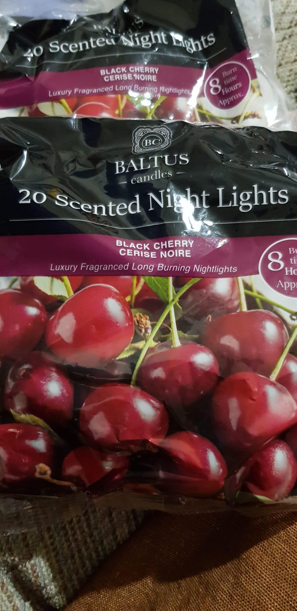 Scented Tealights Candle Packs with 8 Hours Burning Time - Long Lasting Natural Wax Melts/Tarts Available in Refreshing Fragrances, Decorative Accessories and Gift Packs (Black Cherry0