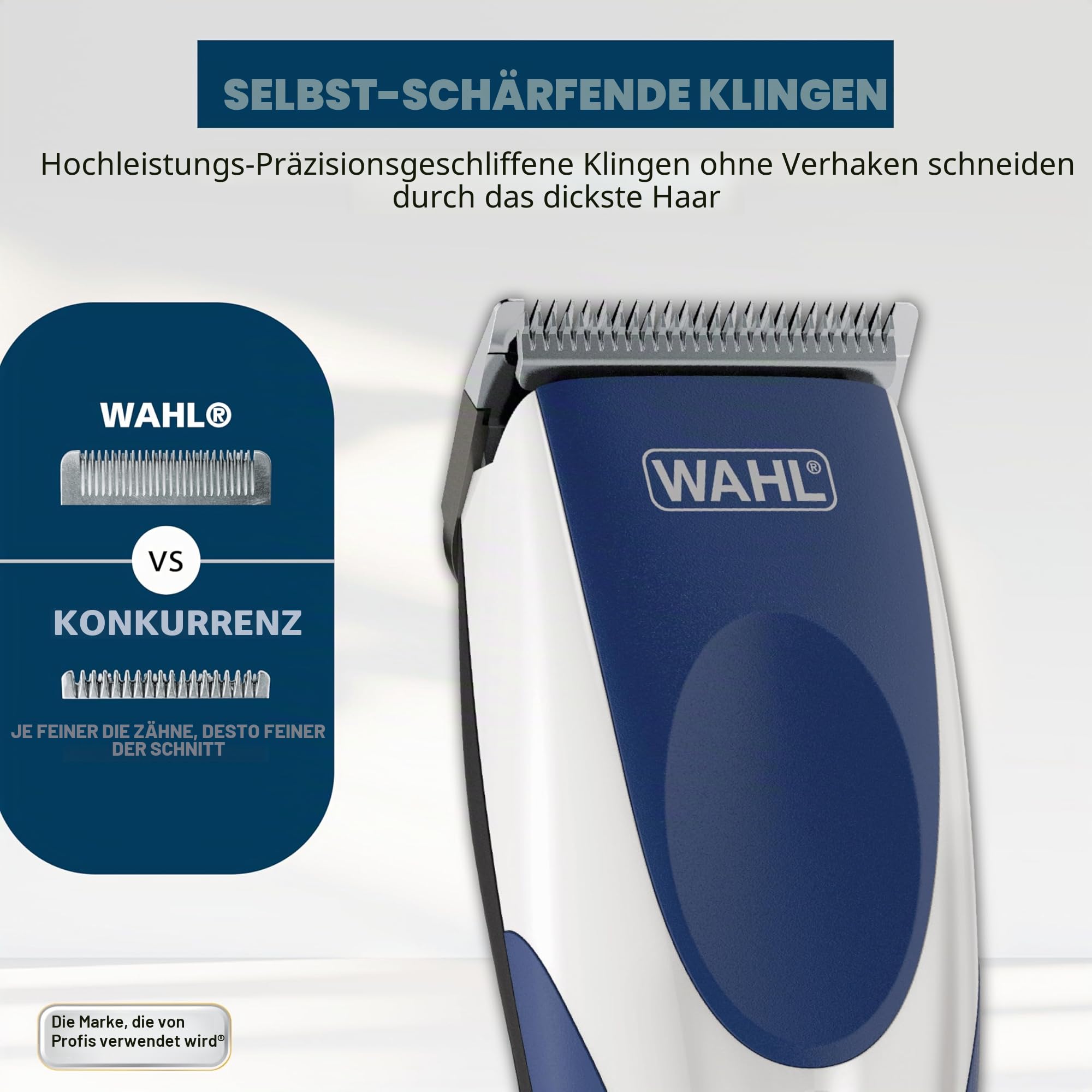 Wahl Clipper Color Pro Haarschneidemaschine, kabellos, wiederaufladbar, 20-teiliges Set zum Haarschneiden, bunte Kämme für Männer und Kinder