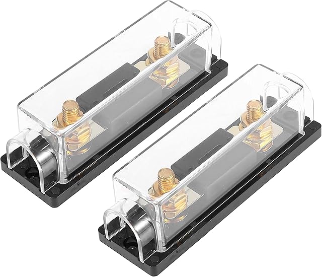 X AUTOHAUX 2pcs Black Car Audio 40 Amp ANL Fuse with In-Line Holder Fusible