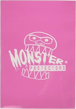 Sleeves - Monster Protector Sleeves - Smaller Size Gloss with Monster Logo - Pink Fits Yugioh and Other Smaller Sized Gaming Cards